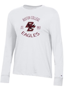 Champion Boston College Eagles Womens White Core LS Tee