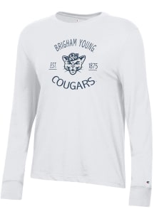 Champion BYU Cougars Womens White Core LS Tee