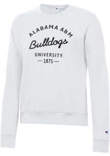 Champion Alabama A&amp;M Bulldogs Womens White Powerblend Crew Sweatshirt
