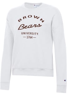 Champion Brown Bears Womens White Powerblend Crew Sweatshirt