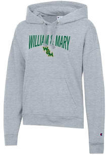Champion William &amp; Mary Tribe Womens Grey Powerblend Hooded Sweatshirt