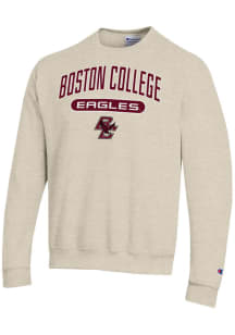 Champion Boston College Eagles Mens Brown Powerblend Long Sleeve Crew Sweatshirt