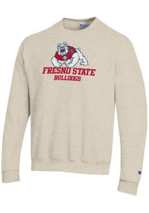 Champion Fresno State Bulldogs Mens Brown Powerblend Long Sleeve Crew Sweatshirt