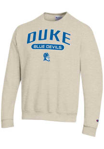 Champion Duke Blue Devils Mens Brown Powerblend Long Sleeve Crew Sweatshirt