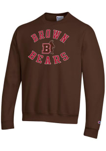 Champion Brown Bears Mens Brown Powerblend Long Sleeve Crew Sweatshirt