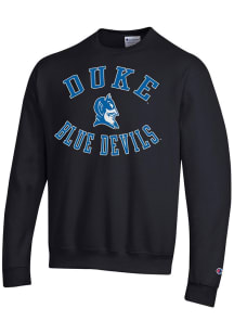 Champion Duke Blue Devils Mens Black Powerblend Long Sleeve Crew Sweatshirt