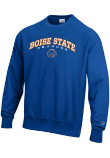 Champion Boise State Broncos Mens Blue Reverse Weave Long Sleeve Crew Sweatshirt