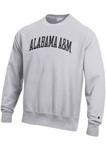 Champion Alabama A&amp;M Bulldogs Mens Grey Reverse Weave Long Sleeve Crew Sweatshirt