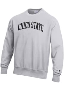 Champion CSU Chico Wildcats Mens Grey Reverse Weave Long Sleeve Crew Sweatshirt