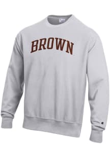 Champion Brown Bears Mens Grey Reverse Weave Long Sleeve Crew Sweatshirt