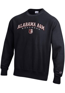 Champion Alabama A&amp;M Bulldogs Mens Black Reverse Weave Long Sleeve Crew Sweatshirt