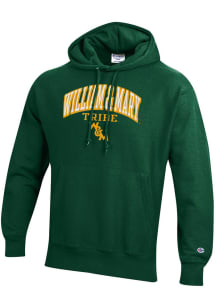 Champion William &amp; Mary Tribe Mens Green Reverse Weave Long Sleeve Hoodie