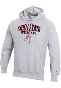 Champion CSU Chico Wildcats Mens Grey Reverse Weave Long Sleeve Hoodie