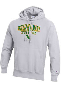 Champion William &amp; Mary Tribe Mens Grey Reverse Weave Long Sleeve Hoodie