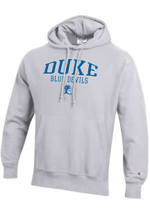 Champion Duke Blue Devils Mens Grey Reverse Weave Long Sleeve Hoodie