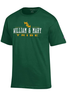 Champion William &amp; Mary Tribe Green Jersey Short Sleeve T Shirt