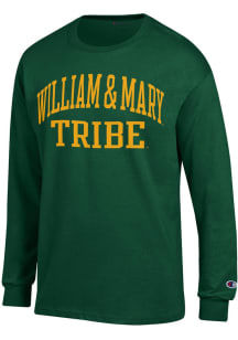 Champion William &amp; Mary Tribe Green Jersey Long Sleeve T Shirt