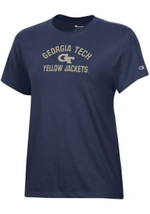 Champion GA Tech Yellow Jackets Womens Blue Core Short Sleeve T-Shirt