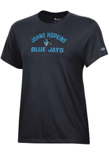 Champion Johns Hopkins Blue Jays Womens Black Core Short Sleeve T-Shirt