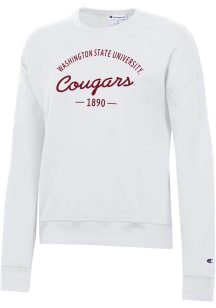 Champion Washington State Cougars Womens White Powerblend Crew Sweatshirt