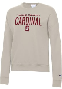Champion Stanford Cardinal Womens Brown Powerblend Crew Sweatshirt