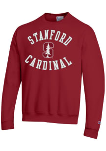 Champion Stanford Cardinal Mens Red Powerblend Long Sleeve Crew Sweatshirt