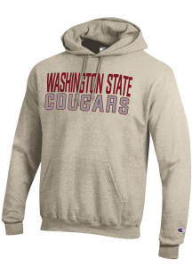 Champion Washington State Cougars Mens Oatmeal Powerblend Long Sleeve Hoodie