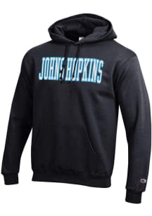 Champion Johns Hopkins Blue Jays Mens Black Powerblend Long Sleeve Hoodie