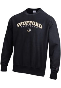 Champion Wofford Terriers Mens Black Reverse Weave Long Sleeve Crew Sweatshirt