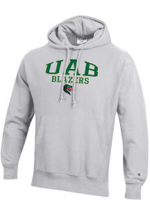 Champion UAB Blazers Mens Grey Reverse Weave Long Sleeve Hoodie