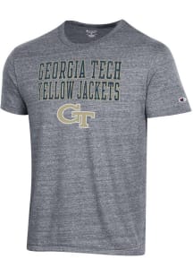 Champion GA Tech Yellow Jackets Grey Tri-Blend Short Sleeve Fashion T Shirt