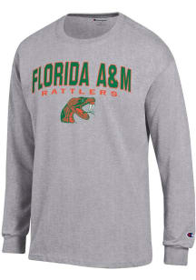 Champion Florida A&amp;M Rattlers Grey Jersey Long Sleeve T Shirt