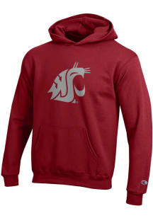 Champion Washington State Cougars Youth Red Powerblend Long Sleeve Hoodie