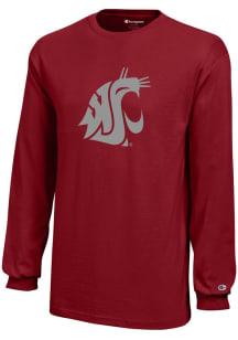 Champion Washington State Cougars Youth Red Core Long Sleeve T-Shirt