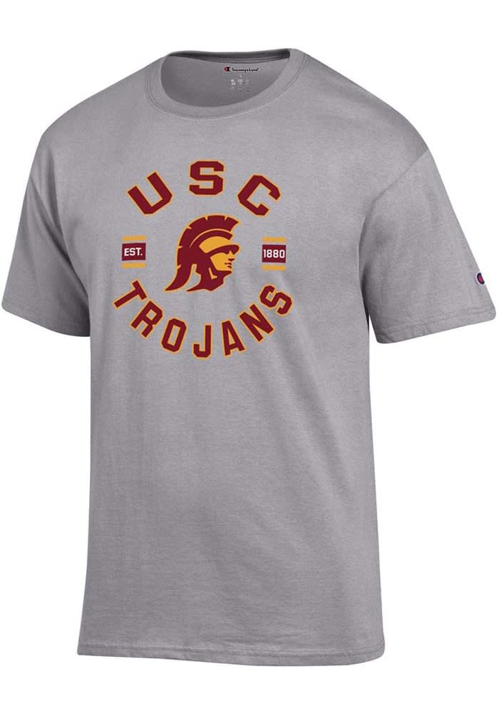 Champion OXFORD GREY USC Trojans Jersey Short Sleeve T Shirt