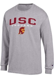 Champion USC Trojans Grey Jersey Long Sleeve T Shirt