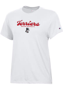 Champion Boston Terriers Womens White Core Short Sleeve T-Shirt