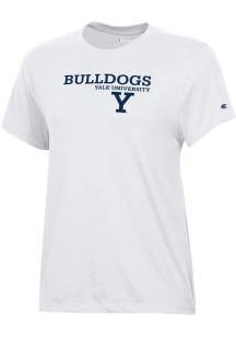 Champion Yale Bulldogs Womens White Core Short Sleeve T-Shirt