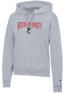 Champion Boston Terriers Womens Grey Powerblend Hooded Sweatshirt