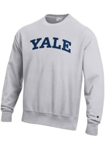 Champion Yale Bulldogs Mens Grey Reverse Weave Long Sleeve Crew Sweatshirt