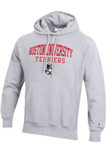 Champion Boston Terriers Mens Grey Reverse Weave Long Sleeve Hoodie