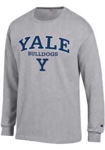 Champion Yale Bulldogs Grey Jersey Long Sleeve T Shirt