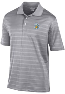 Champion San Jose State Spartans Mens Grey Textured Solid Short Sleeve Polo