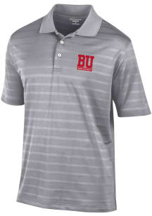 Champion Boston Terriers Mens Grey Textured Solid Short Sleeve Polo