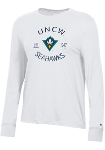 Champion UNCW Seahawks Womens White Core LS Tee
