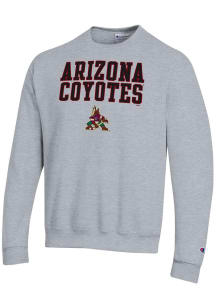 Champion Arizona Coyotes Mens Grey Powerblend Long Sleeve Crew Sweatshirt