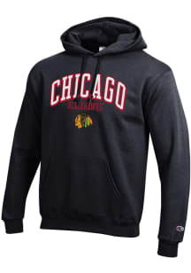 Champion Chicago Blackhawks Mens Black Powerblend Long Sleeve Hoodie