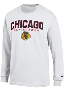 Champion Chicago Blackhawks White Jersey Long Sleeve T Shirt