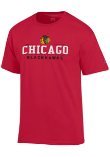 Champion Chicago Blackhawks Red Jersey Short Sleeve T Shirt