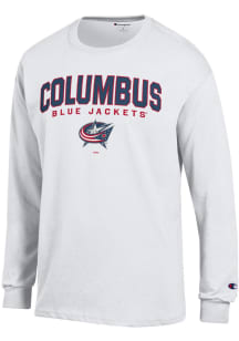 Champion Columbus Blue Jackets White Jersey Long Sleeve T Shirt